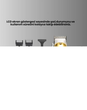 Güçlü Motorlu LCD Ekranlı Şarjlı Tıraş ve Şekillendirme Makinesi
