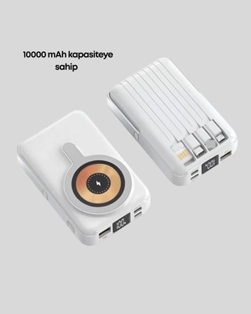 Manyetik Kablosuz Powerbank 22.5W Hızlı Şarj LCD Ekranlı