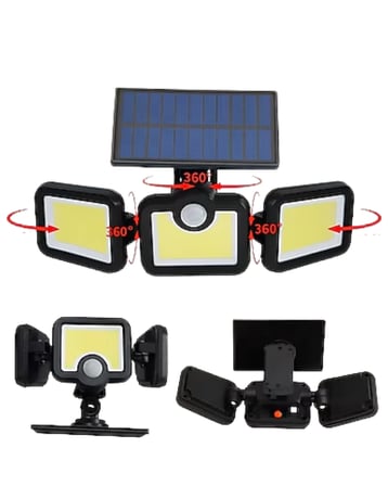 Solar Sensörlü LED Projektör Hareket Algılayıcılı Güneş Enerjili Bahçe Lambası Dış Mekan Aydınlatma