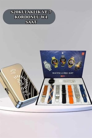 Powerbank Aynalı Bluetooth Kulaklık Ve Akıllı Saat Seti ANC Özelliği Dokunamatik