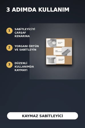 4'lü Şeffaf Çarşaf ve Yorgan Sabitleyici – Kaymaz Dişli Pratik Çözüm