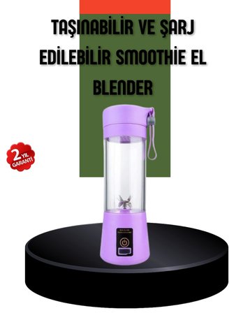 Taşınabilir Usb Şarjlı Mini Smoothie Blender 380Ml Çelik Bıçaklı Portatif