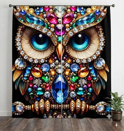 Özel Tasarım 280*240 cm. Organik Pamuklu Çift Kanat Fon Perde Luxury Deluxe Mikropetek Dokuma Oda Karanlığı Isı Ses yalıtımlı Leke tutmaz Solmaya Dayanıklı Kırışmaz baykuş renkli