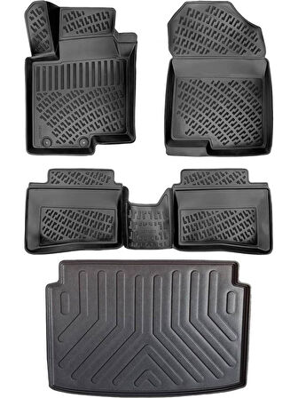 Rizline Hyundai Bayon 2021 Sonrası 3D Havuzlu Paspas+Bagaj Havuzu