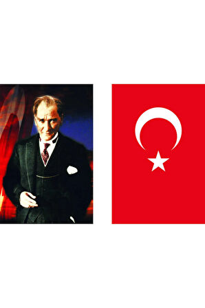 Atatürk Ve Türk Bayrağı Ikili Set 200x300 cm