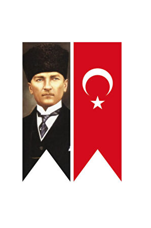 Atatürk ve Türk Bayrağı Kırlangıç İkili Set 50x200cm