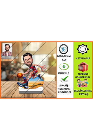 Basketbolcu Karikatür Biblo,Sevgiliye Hediye,Doğum Günü Hediyesi