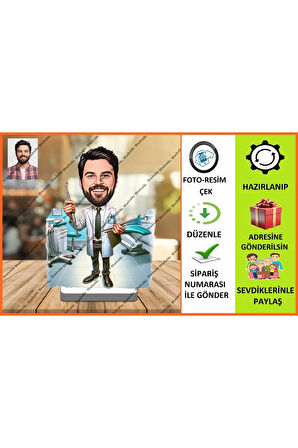 Diş Doktoru Karikatür Biblo,Sevgiliye Hediye,Doğum Günü Hediyesi