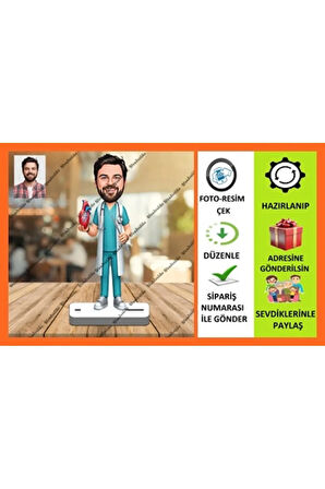Kardiyolog Karikatür Biblo,Sevgiliye Hediye,Doğum Günü Hediyesi