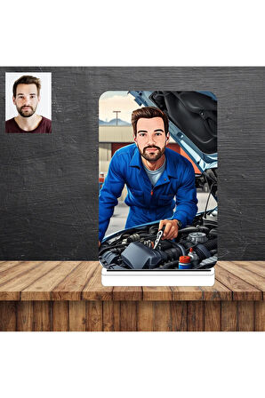 Motor Tamircisi Karikatür Figürü,Sevgiliye Hediye,Doğum Günü Hediyesi