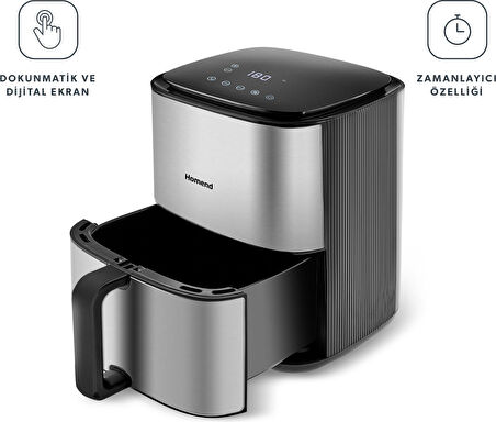 Homend Airfryday 2506H 8 Farklı Program 4,2 Litre Inox Airfryer