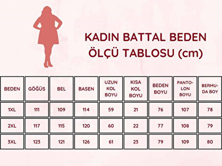 Kadın Desenli Bisiklet Yaka 3 Düğmeli Yırtmaç Detaylı Büyük Beden Viskon Uzun Kol Pijama Takımı 