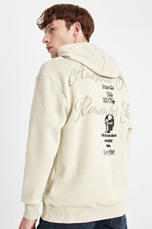 DeFacto Boxy Fit Kapüşonlu Sırt Baskılı Sweatshirt C6148AX24AUBG796
