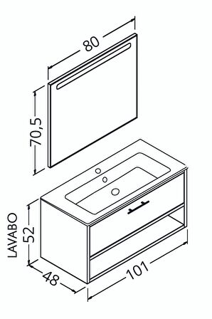 Asya 100 Cm Banyo Dolabı - Boy Dolap Hariç