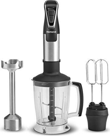 Homend Handmaid 1966h Inox, XLarge Hazneli, Çift Bıçaklı Blender Set