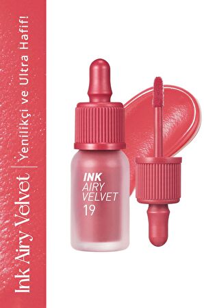 Uzun Süre Kalıcı ve Hafif Formüllü, Kadife Bitişli Tint Peripera Ink Airy Velvet (19 Elf Light Rose)