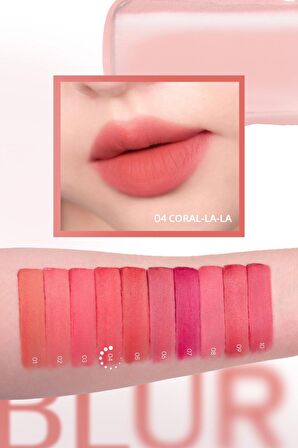 Gün Boyu Kalıcı Pürüzsüz Matlık Sunan Tint PERIPERA Over Blur Tint (004 Coral-La-La)