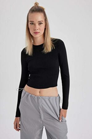 DeFacto Coool Slim Fit Bisiklet Yaka Kazak A2055AX23AUBK27