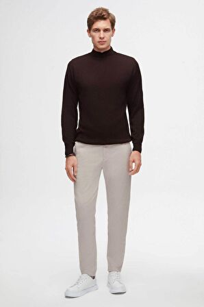 Ds Damat Regular Fit Kahverengi Düz Örgü Kazak 3HF062436275M