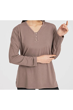 Likralı Turlu Viskon V Yaka Anne Penye Bluz