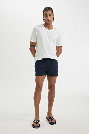 DeFactoFit Andy Baskılı Esnek Dokulu Kısa Boy Sporcu Deniz Şortu B5987AX24HSNV146