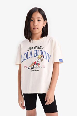 Kız Çocuk Looney Tunes Relax Fit Bisiklet Yaka Kısa Kollu Tişört