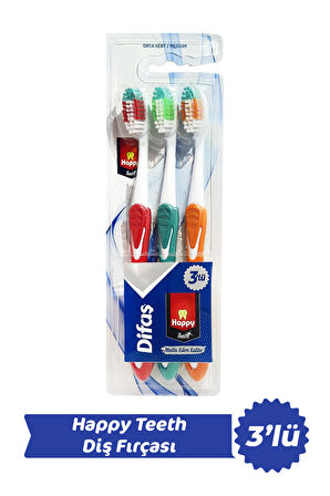 Happy Teeth Orta Sert 3 lü Diş Fırçası