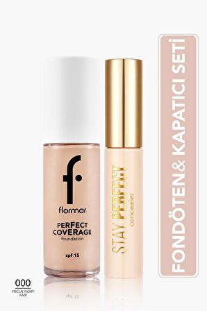 Flormar Yoğun Kapatıcılık Sunan 2'li Fondöten&Kapatıcı Seti - Açık Ten/Soğuk Alt Ton