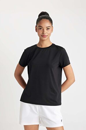 DeFactoFit Standart Fit Bisiklet Yaka Sporcu Kısa Kollu Ağır Kumaş Tişört B8964AX24SMBK81