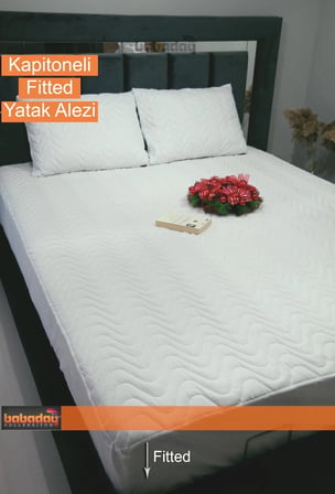 Yatak Alezi Kapitoneli Fitted (tam Sarar) 180gr.  Pamuk-polyester