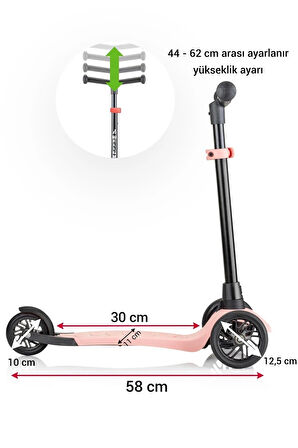Toys Mnt Faster 3 Tekerlekli Yükseklik Ayarlı Frenli Çocuk Scooter