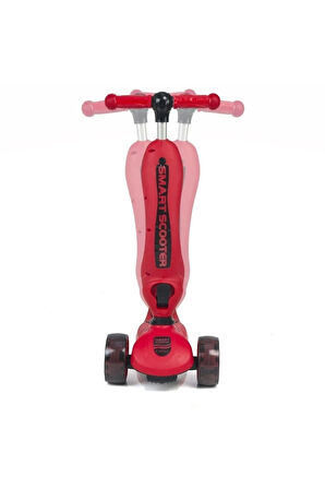 Toys Oturaklı Çocuk Scooter 3 Tekerlekli Led Işıklı Scooter Yükseklik Ayarlı 1-5 Yaş Scooter