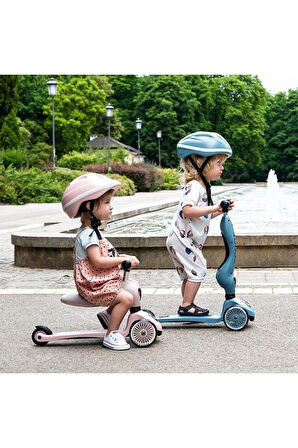 Toys Oturaklı Çocuk Scooter 3 Tekerlekli Led Işıklı Scooter Yükseklik Ayarlı 1-5 Yaş Scooter