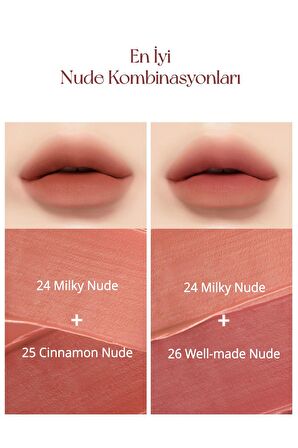 Yüksek Pigmentli, Kadife Görünümlü, Gün Boyu Kalıcı Tint Peripera Ink Velvet (24 Milky Nude)