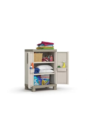 3 Zeminli Mutfak Banyo Balkon Bahçe Malzeme Dolabı Plastik Dolap Kiler 65x45x97 Cm