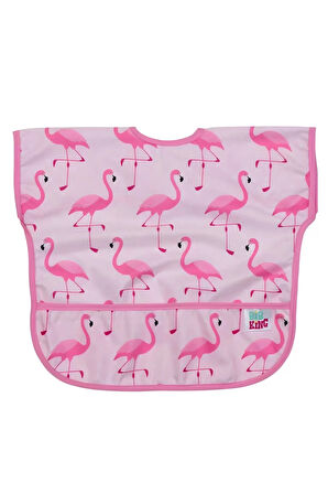 Pembe Flamingo Kolsuz Sıvı Geçirmez Aktivite Ve Mama Önlüğü 6-24 Ay