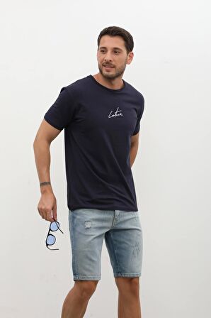 Erkek Yırtık Detaylı Slim Fit Jean Şort