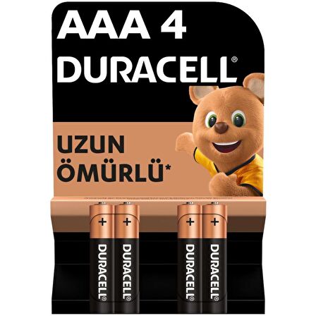 Duracell Alkalin AAA İnce Kalem Pil 4'lü Paket (LR03 / MN2400)