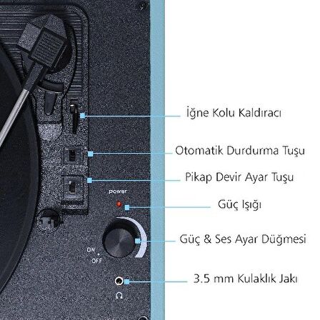 T310CH Şarj Özellikli Plak Çalar 33-45-78 Devir