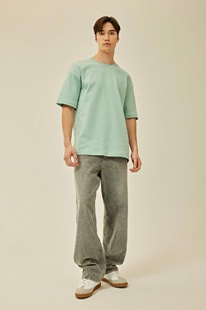 DeFacto Comfort Regular Fit Rahat Kalıp Bisiklet Yaka Baskılı Kısa Kollu Ağır Kumaş Tişört B4220AX24SPGN1093