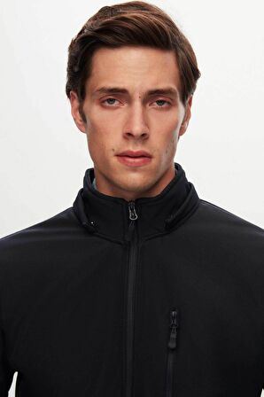 Slim Fit Lacivert Çıkarılabilir Kapüşonlu Içi Polarlı Scuba Mont 1HF07ORT09033