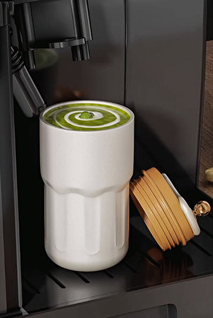 316 L Çelik Sarı 420 ml Kahve El Termos Mug cin486sr