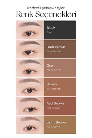 Uzun Süre Kalıcı Asansörlü Kaş Kalemi  Perfect Eyebrow Styler (Black)