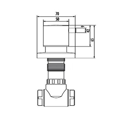 Creavit Aç-Kapa Ara Kesme Valfi 1/2-1/2 Mat Basalt