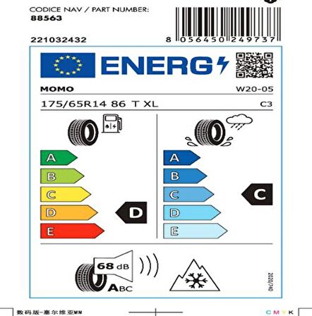 Momo 175/65 R14 86T XL North Pole W-20 Kış Lastiği ( Üretim Yılı: 2024 )
