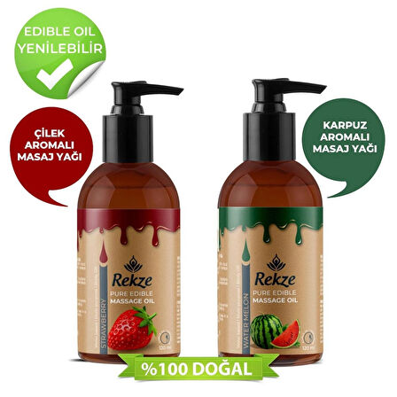 Rekze Doğal Karpuz ve Çilek Özlü Duyusal ve Aromaterapi Koku Masaj Yağı