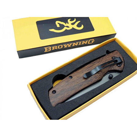 Browning Ahşap Saplı Desenli Çakı X45 23 CM