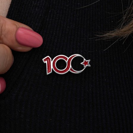 925 Ayar Gümüş Ay Yıldız 100. Yıl Rozeti