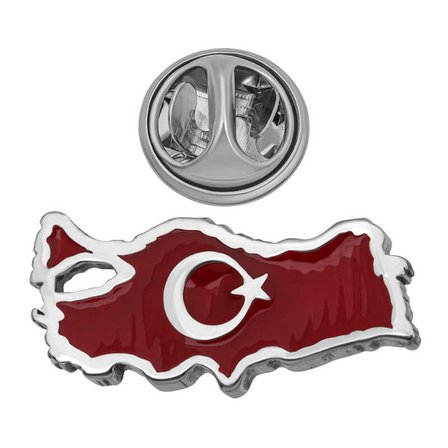 925 Ayar Gümüş Türkiye Haritası Rozeti