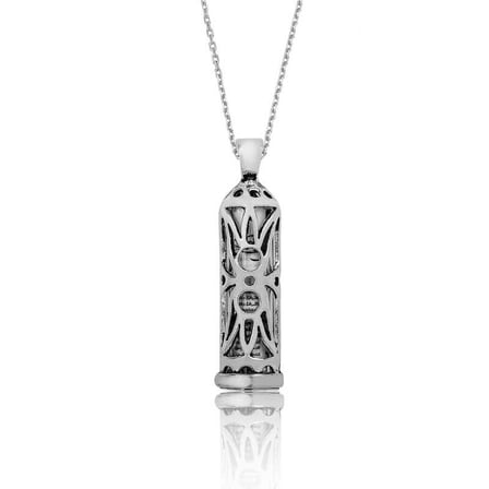 925 Ayar Gümüş Silindir Cevşen Dualı Kadın Kolye